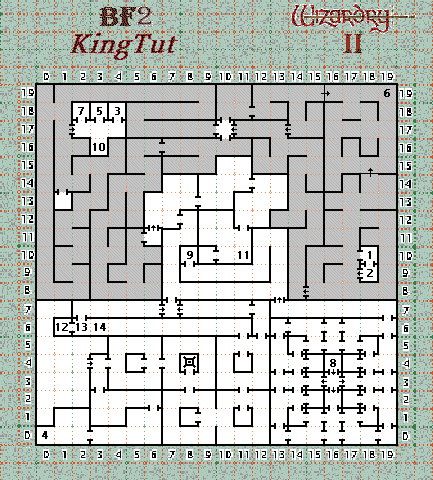 Wizardry II: Knight of Diamonds Level BF2 Map