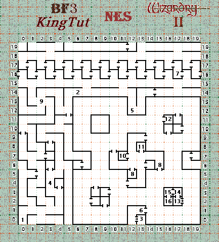 Wizardry II: Knight of Diamonds Level BF3 Map