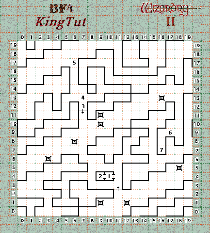 Wizardry II: Knight of Diamonds Level BF4 Map