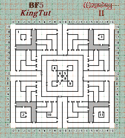 Wizardry II: Knight of Diamonds Level BF5 Map