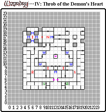 Wizardry IV: Throb of the Demon's Heart (Japanese) Dungeon 2 - Level 3F Map