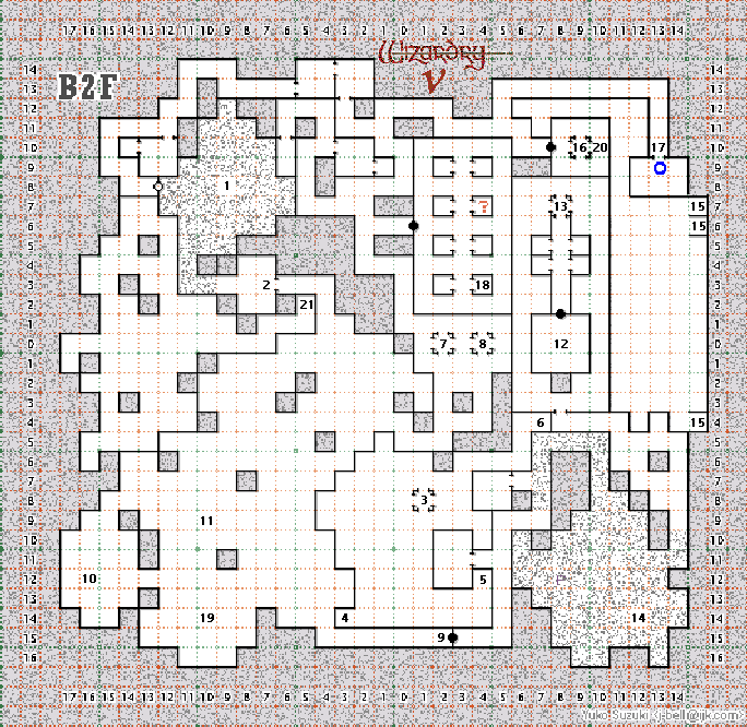 Wizardry V: Heart of Maelstrom Level B2F Map