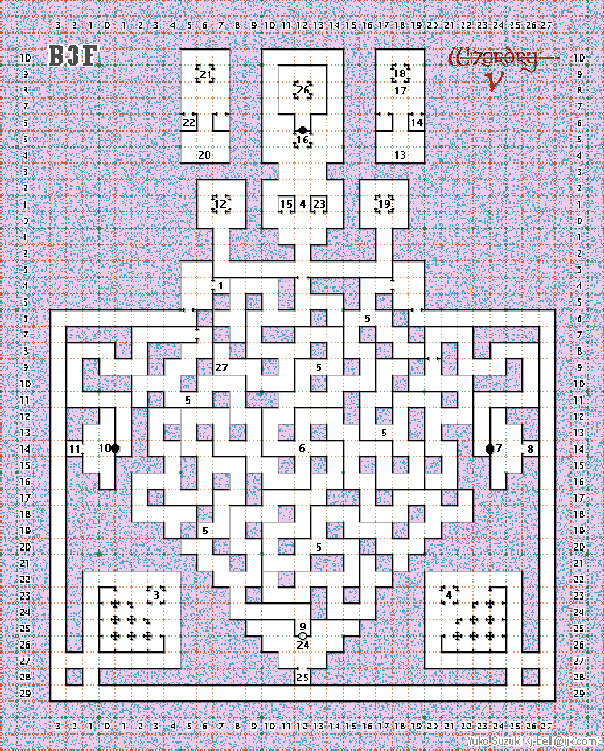 Wizardry V: Heart of Maelstrom Level B3F Map
