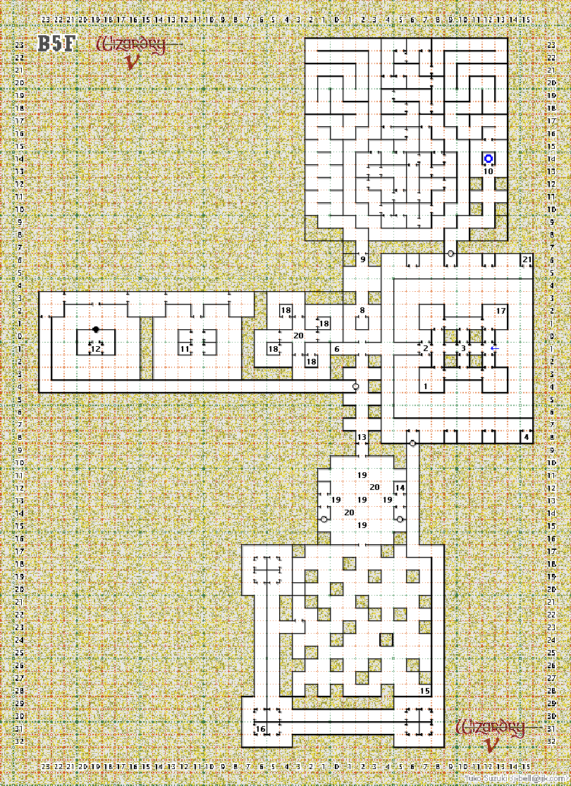 Wizardry V: Heart of Maelstrom Level B5F Map