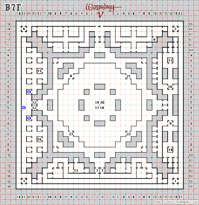 Wizardry V: Heart of Maelstrom Level B7F Map